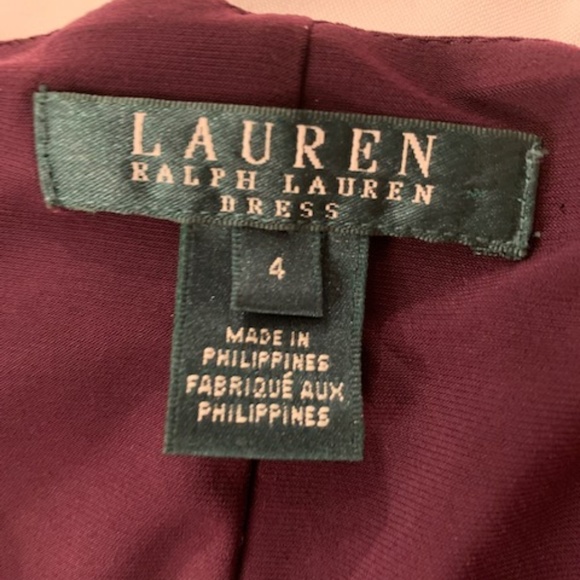 Lauren Ralph Lauren Plum Dress - Sz 4 - Picture 4 of 6